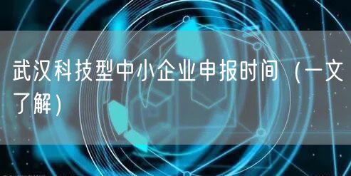 武汉科技型中小企业申报时间（一文了解）