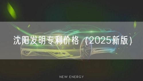 沈阳发明专利价格（2025新版）