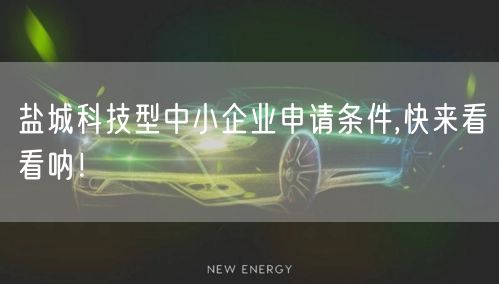 盐城科技型中小企业申请条件,快来看看呐！