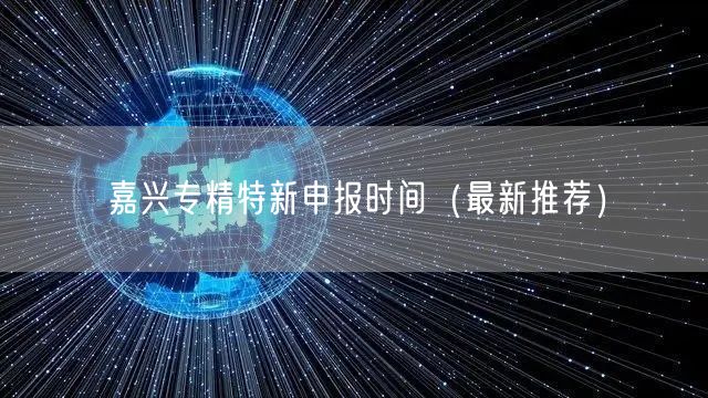 嘉兴专精特新申报时间（最新推荐）