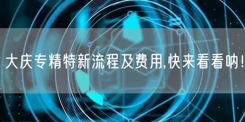 大庆专精特新流程及费用,快来看看呐！