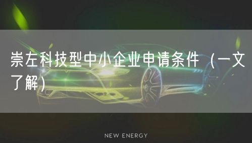 崇左科技型中小企业申请条件（一文了解）