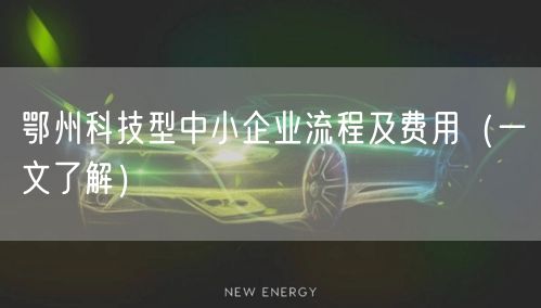 鄂州科技型中小企业流程及费用（一文了解）