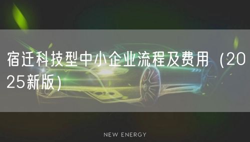 宿迁科技型中小企业流程及费用（2025新版）