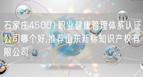 石家庄45001职业健康管理体系认证公司哪个好,推荐山东新标知识产权有限公司