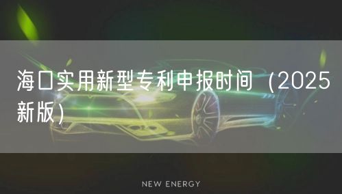海口实用新型专利申报时间（2025新版）