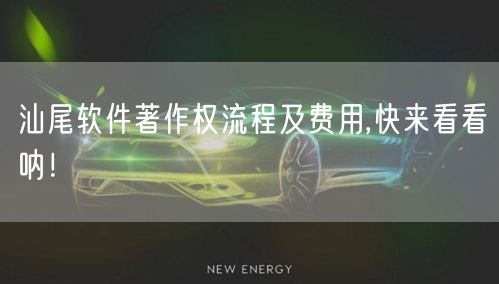 汕尾软件著作权流程及费用,快来看看呐！