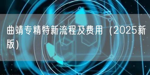 曲靖专精特新流程及费用（2025新版）