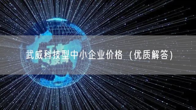 武威科技型中小企业价格（优质解答）