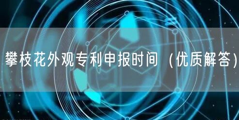 攀枝花外观专利申报时间（优质解答）