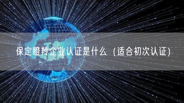 保定瞪羚企业认证是什么（适合初次认证）