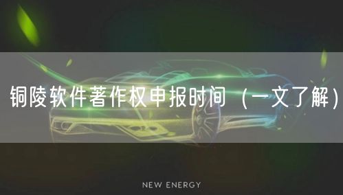 铜陵软件著作权申报时间（一文了解）