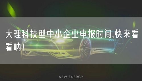 大理科技型中小企业申报时间,快来看看呐！