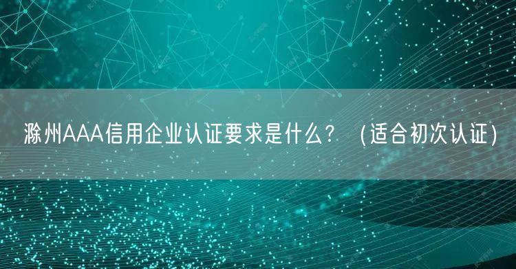 滁州AAA信用企业认证要求是什么,（适合初次认证）