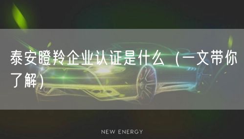 泰安瞪羚企业认证是什么（一文带你了解）