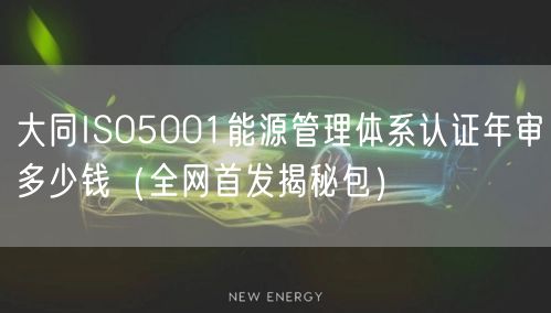 大同ISO5001能源管理体系认证年审多少钱（全网首发包）