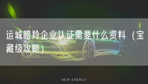 运城瞪羚企业认证需要什么资料（宝藏级攻略）