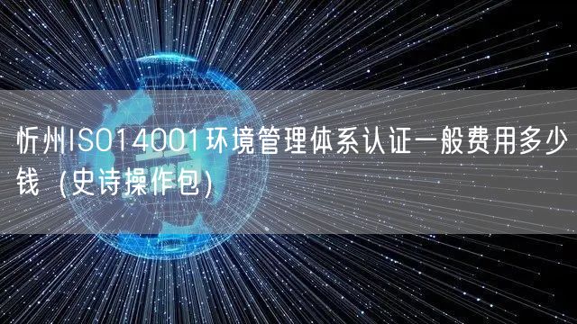 忻州ISO14001环境管理体系认证一般费用多少钱（史诗操作包）