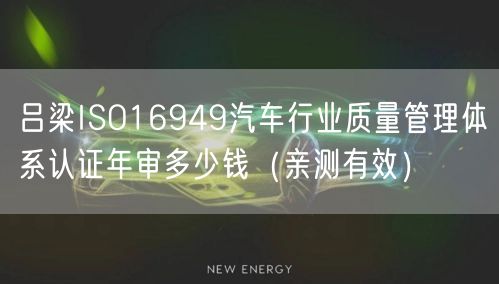 吕梁ISO16949汽车行业质量管理体系认证年审多少钱（一篇就看明白!）