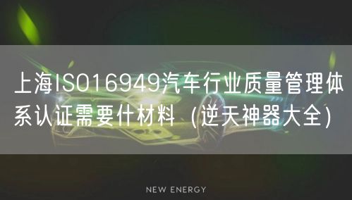 上海ISO16949汽车行业质量管理体系认证需要什材料（逆天神器大全）