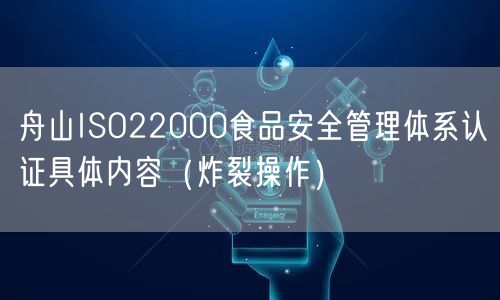 舟山ISO22000食品安全管理体系认证具体内容（炸裂操作）