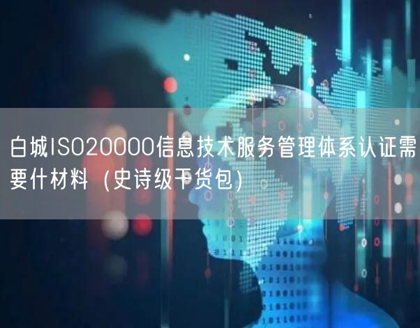 白城ISO20000信息技术服务管理体系认证需要什材料（史诗级干货包）