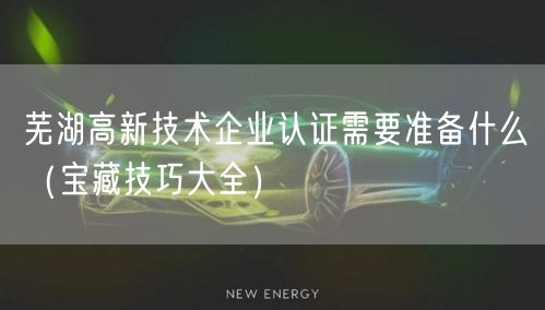 芜湖高新技术企业认证需要准备什么（宝藏技巧大全）