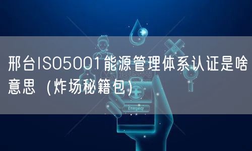 邢台ISO5001能源管理体系认证是啥意思（炸场秘籍包）