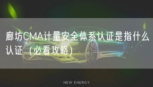 廊坊CMA计量安全体系认证是指什么认证（必看攻略）