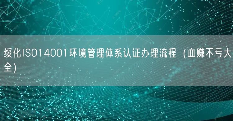 绥化ISO14001环境管理体系认证办理流程（血赚不亏大全）