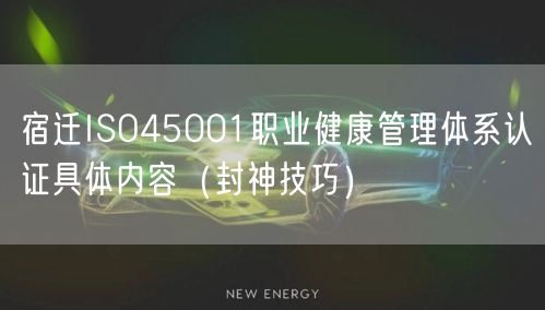 宿迁ISO45001职业健康管理体系认证具体内容（封神技巧）