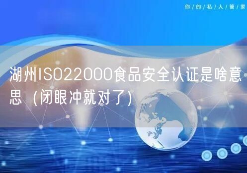 湖州ISO22000食品安全认证是啥意思（闭眼冲就对了）