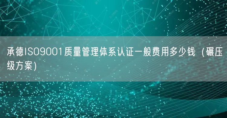 承德ISO9001质量管理体系认证一般费用多少钱（碾压级方案）