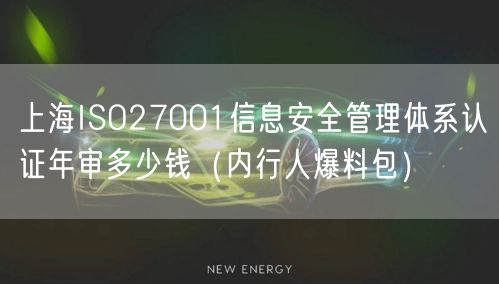 上海ISO27001信息安全管理体系认证年审多少钱（内行人爆料包）