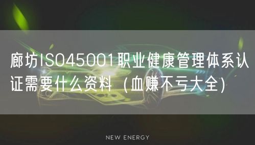 廊坊ISO45001职业健康管理体系认证需要什么资料（血赚不亏大全）