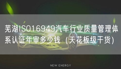 芜湖ISO16949汽车行业质量管理体系认证年审多少钱（天花板级干货）
