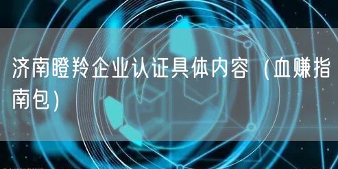 济南瞪羚企业认证具体内容（血赚指南包）