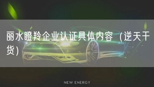 丽水瞪羚企业认证具体内容（2026干货来了）