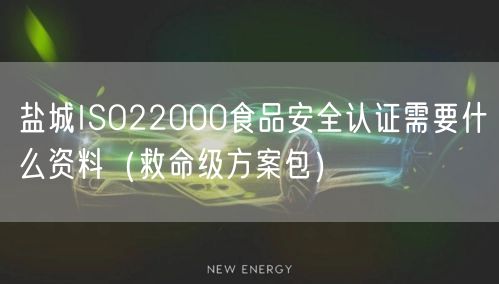 盐城ISO22000食品安全认证需要什么资料（救命级方案包）