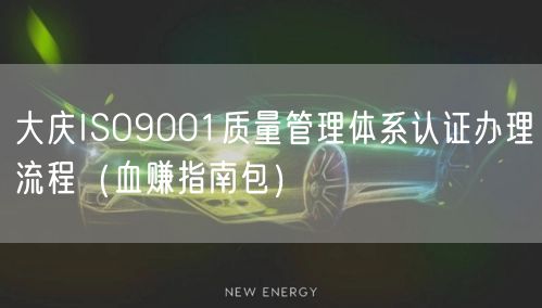 大庆ISO9001质量管理体系认证办理流程（血赚指南包）