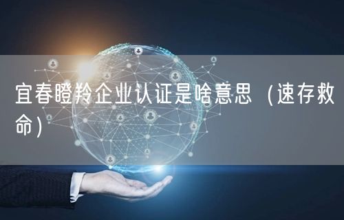 宜春瞪羚企业认证是啥意思（速存救命）