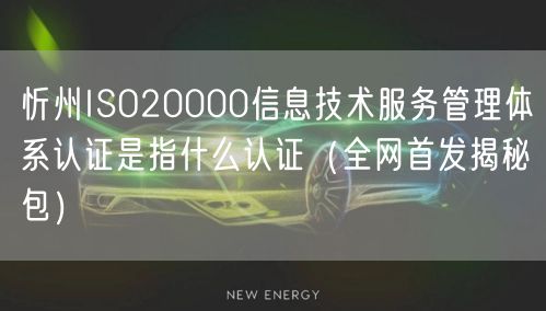 忻州ISO20000信息技术服务管理体系认证是指什么认证（全网首发包）