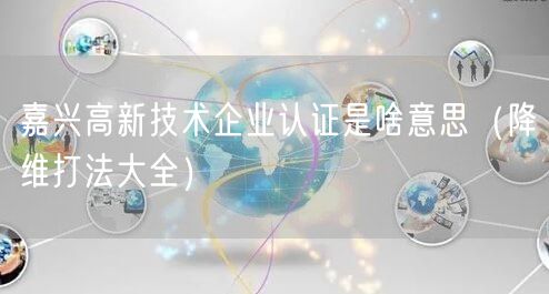 嘉兴高新技术企业认证是啥意思（降维打法大全）