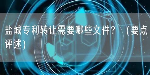 盐城专利转让需要哪些文件,（打造卓越品质之路）
