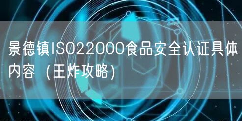 景德镇ISO22000食品安全认证具体内容（王炸攻略）