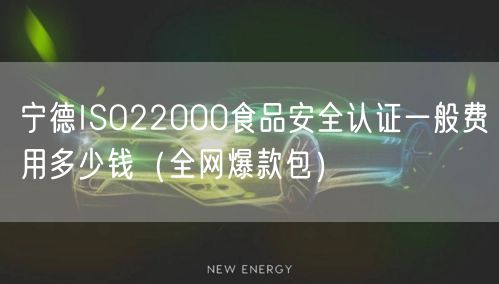 宁德ISO22000食品安全认证一般费用多少钱（全网爆款包）
