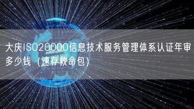大庆ISO20000信息技术服务管理体系认证年审多少钱（一站式服务）