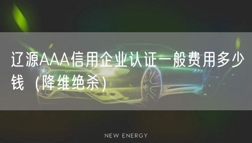 辽源AAA信用企业认证一般费用多少钱（降维绝杀）