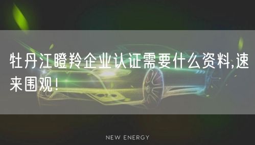 牡丹江瞪羚企业认证需要什么资料,速来围观！
