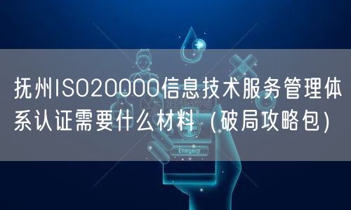 抚州ISO20000信息技术服务管理体系认证需要什么材料（破局攻略包）